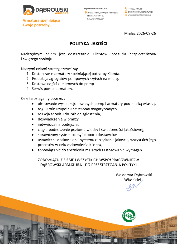 Polityka jakości DA 2026-08-26